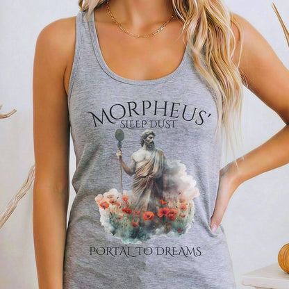 Tank Top Heather Grey / XS Morpheus' Sleep Dust Portal to Dreams Mythology Women's Racerback Tank Top The Mystic Eden