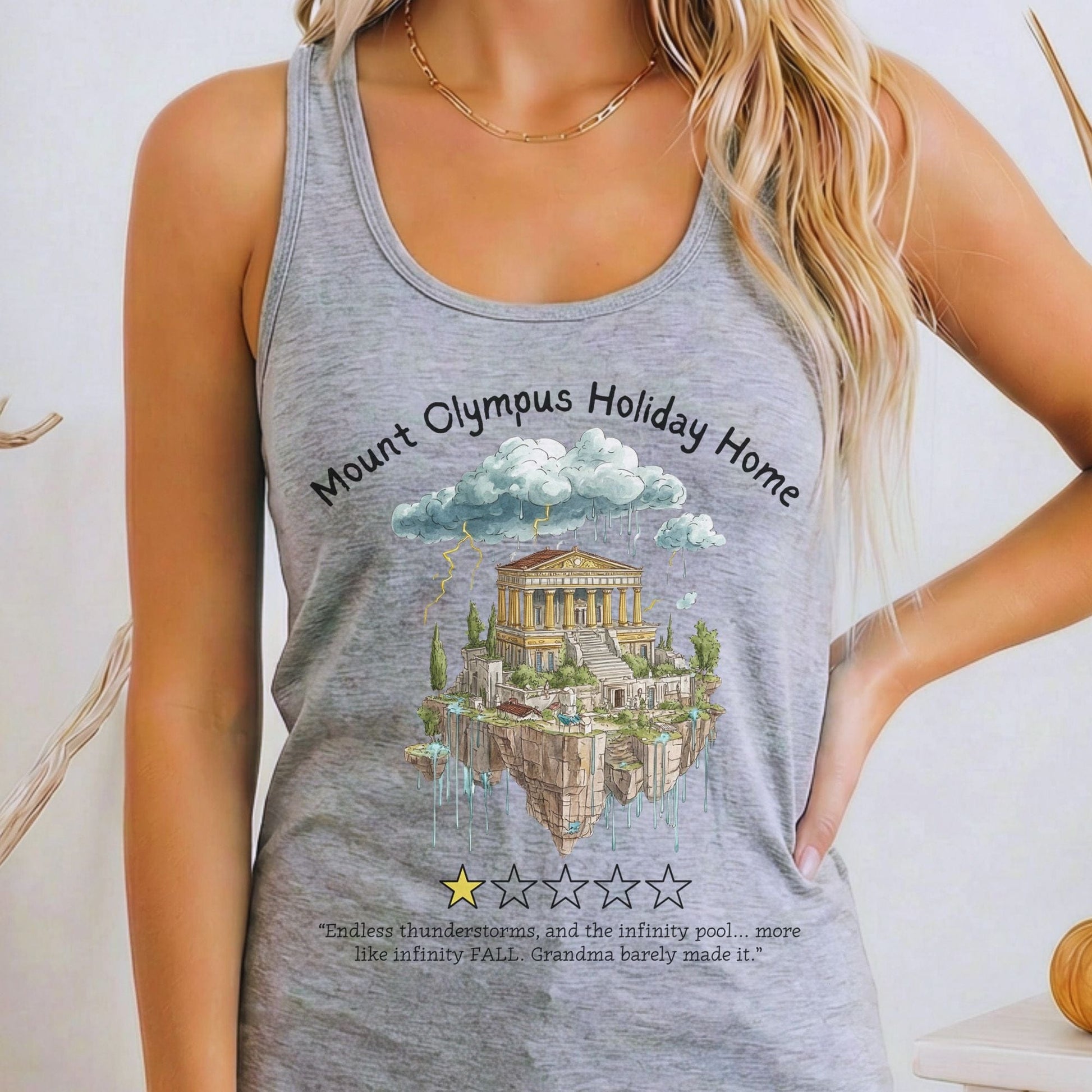 Tank Top Heather Grey / XS Mount Olympus Holiday Home Women's Racerback Tank Top The Mystic Eden