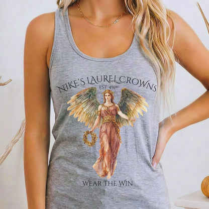 Tank Top Heather Grey / XS Nike's Laurel Crowns Women's Racerback Tank Top The Mystic Eden