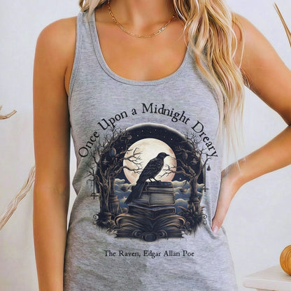 Tank Top Heather Grey / XS Once Upon a Midnight Dreary Poe Women's Racerback Tank Top The Mystic Eden