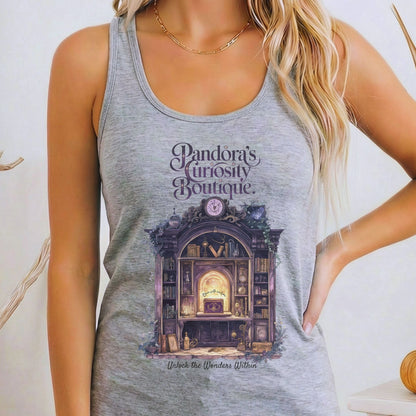Tank Top Heather Grey / XS Pandora's Curiosity Boutique Women's Racerback Tank Top The Mystic Eden