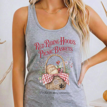 Tank Top Heather Grey / XS Red Riding Hood's Picnic Baskets Women's Racerback Tank Top The Mystic Eden
