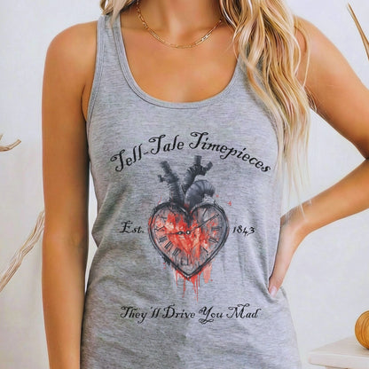 Tank Top Heather Grey / XS Tell-tale Timepieces Poe Women's Racerback Tank Top The Mystic Eden