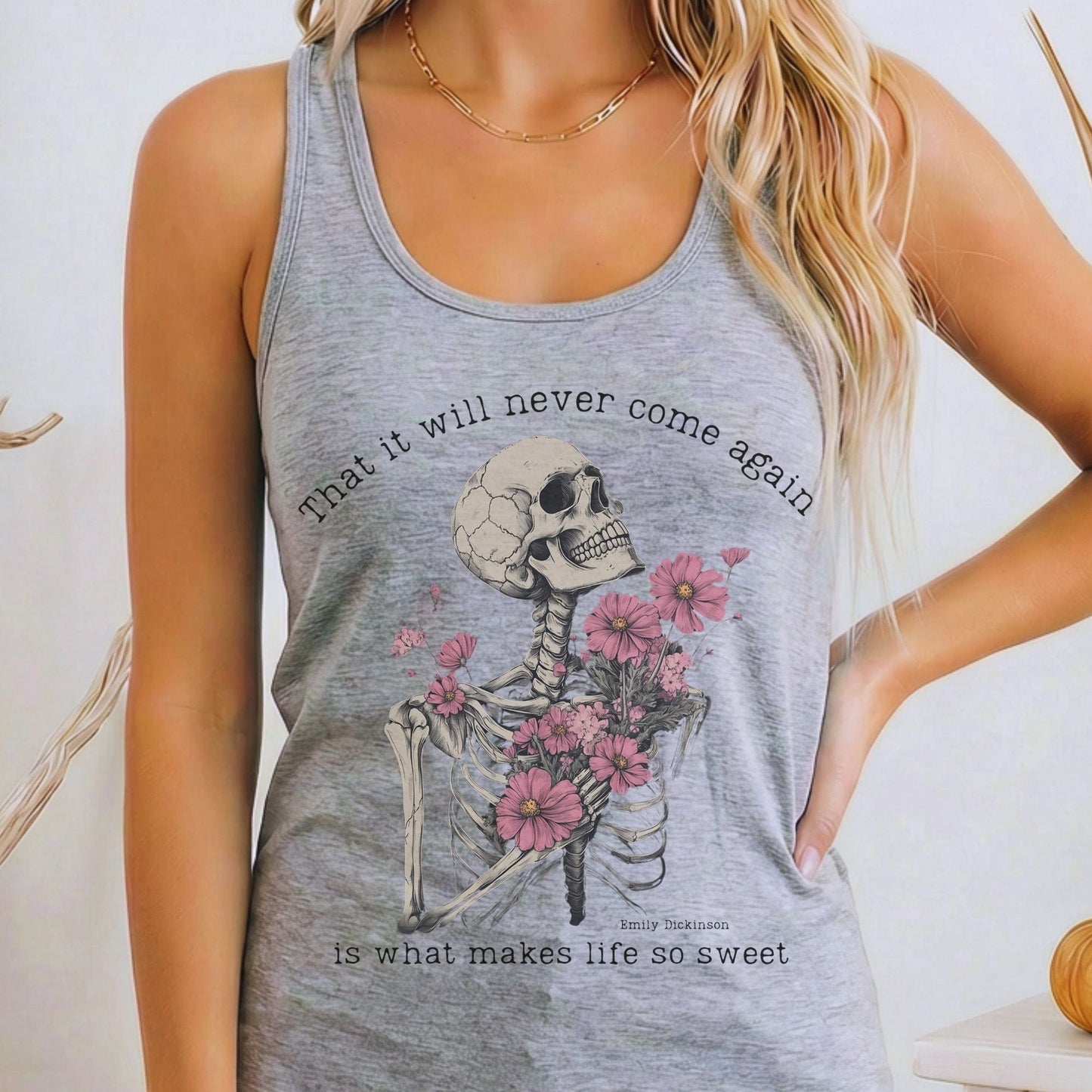 Tank Top Heather Grey / XS That It Will Never Come Again Emily Dickinson Women's Racerback Tank Top The Mystic Eden