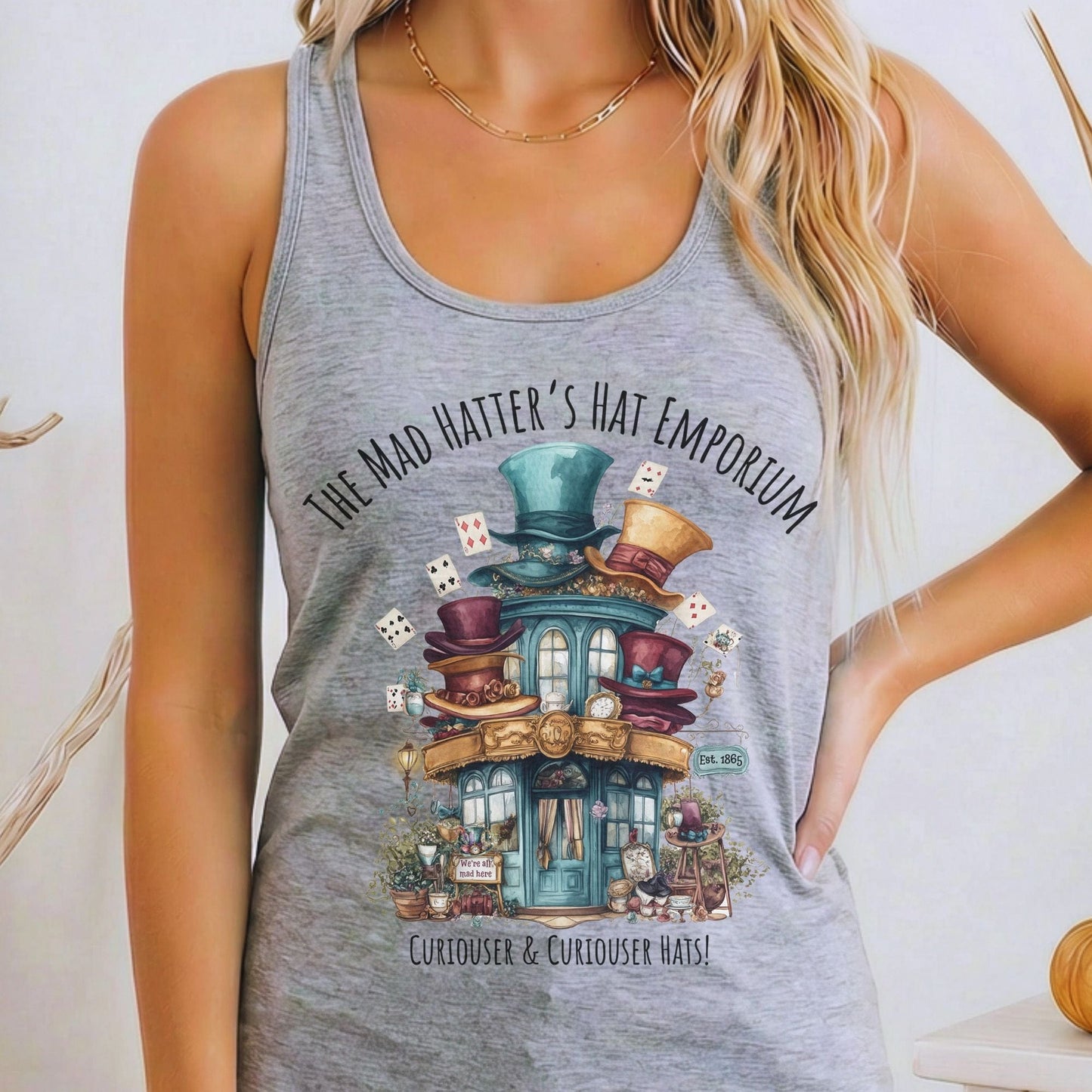 Tank Top Heather Grey / XS The Mad Hatter's Hat Emporium Women's Racerback Tank Top The Mystic Eden