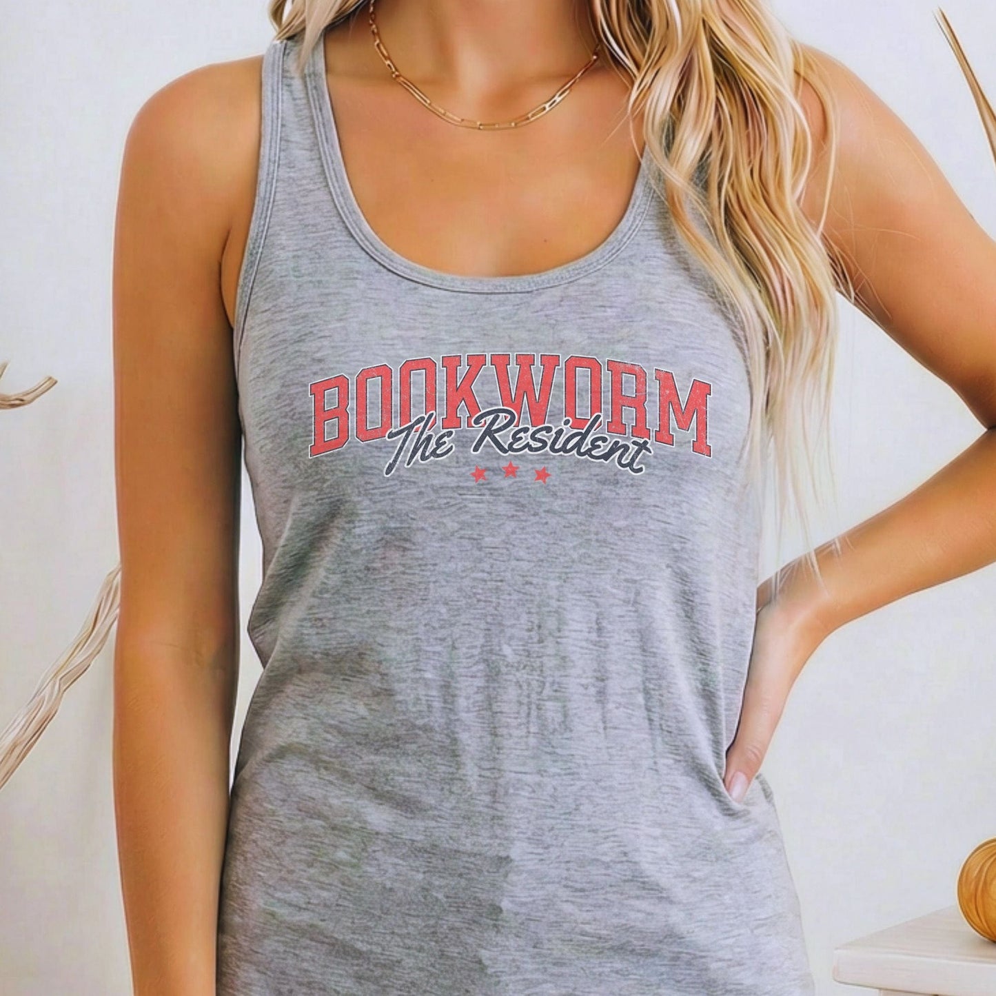 Tank Top Heather Grey / XS The Resident Bookworm Women's Racerback Tank Top The Mystic Eden