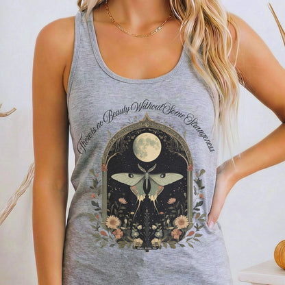 Tank Top Heather Grey / XS There is no Beauty Without Some Strangeness Poe Women's Racerback Tank Top The Mystic Eden