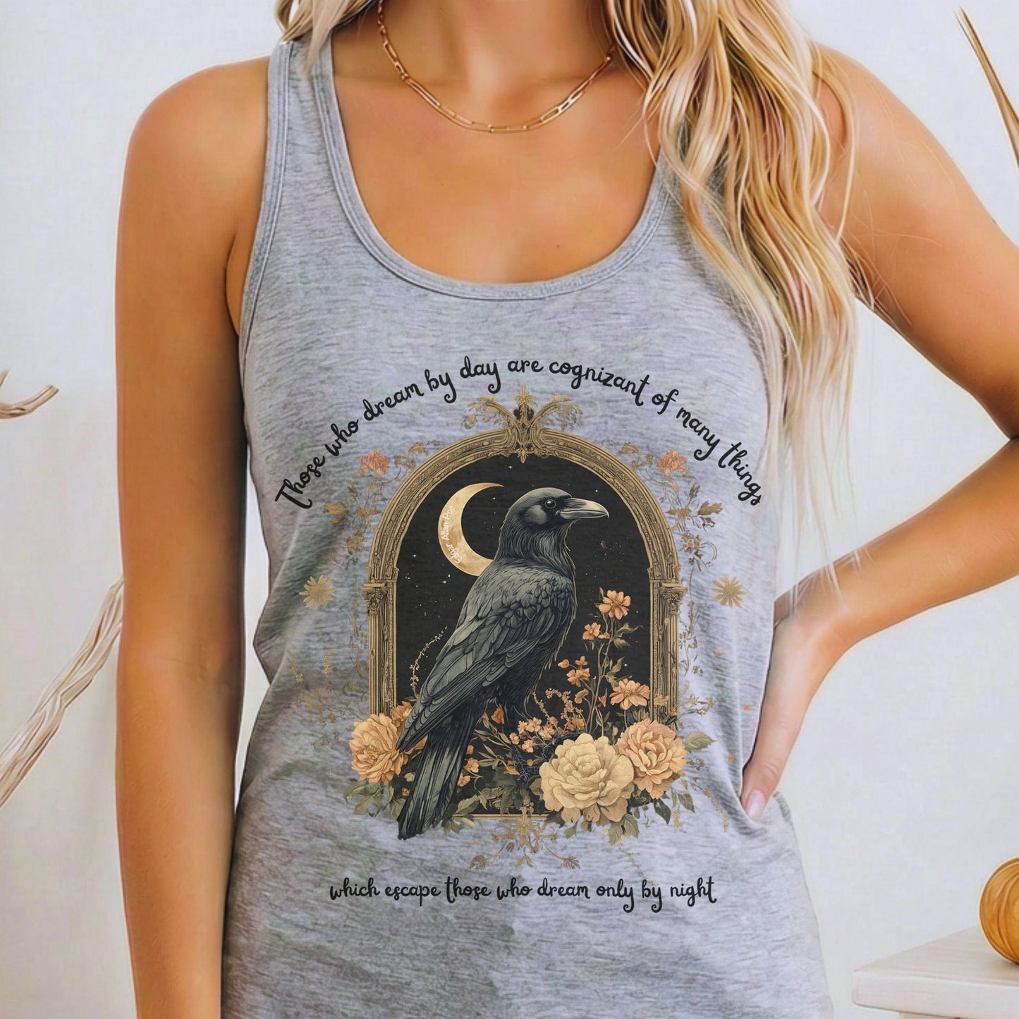 Tank Top Heather Grey / XS Those Who Dream By Day Poe Women's Racerback Tank Top The Mystic Eden
