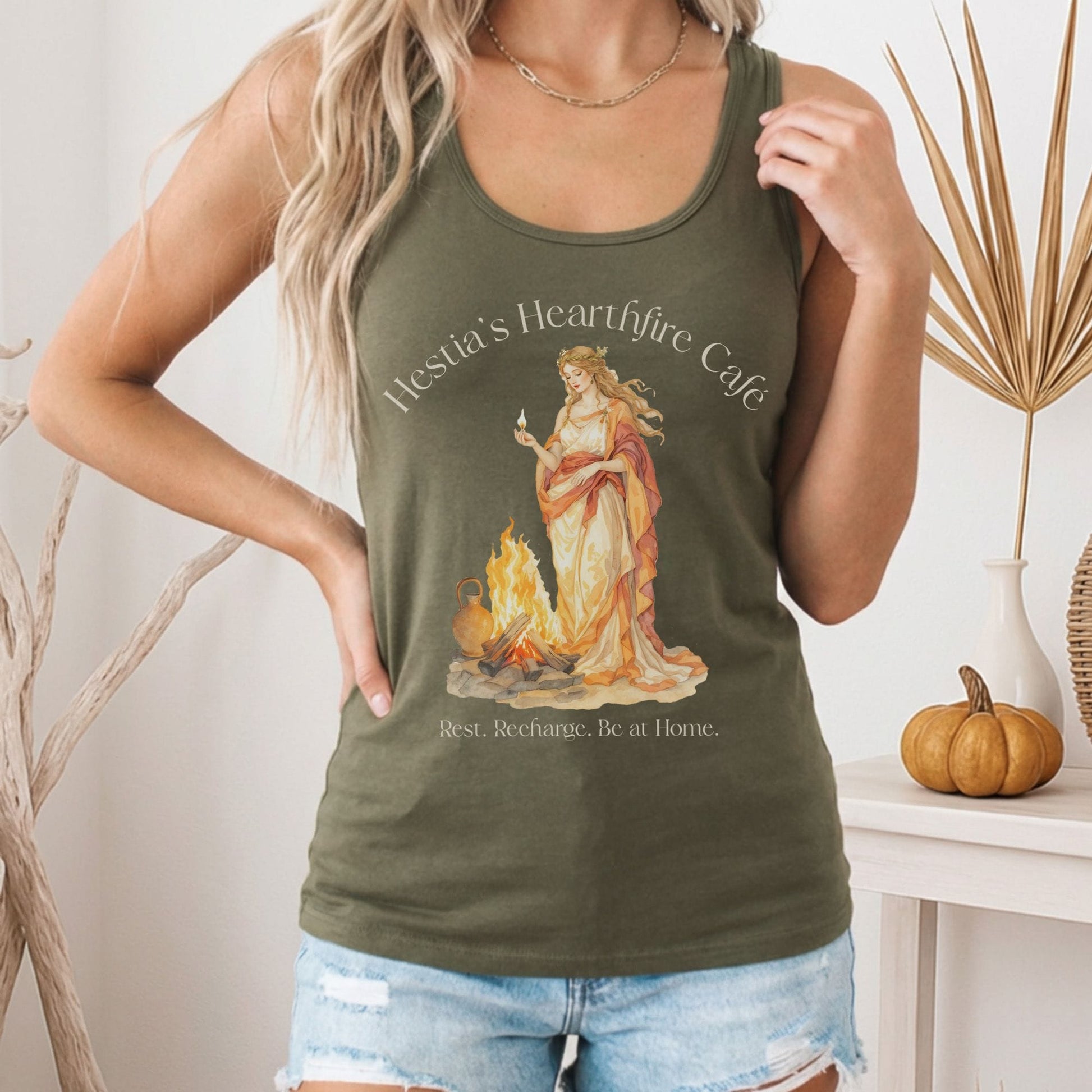 Tank Top Hestia's Hearthfire Café Goddess by the Fire Women's Lightweight Tank Top The Mystic Eden