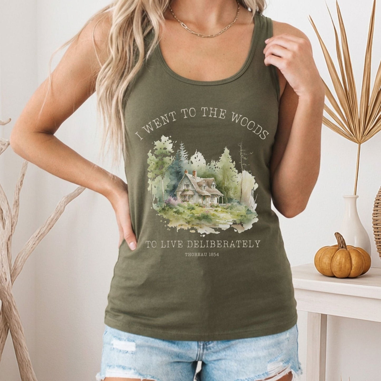 Tank Top I Went To The Woods Thoreau Women's Racerback Lightweight Tank Top The Mystic Eden