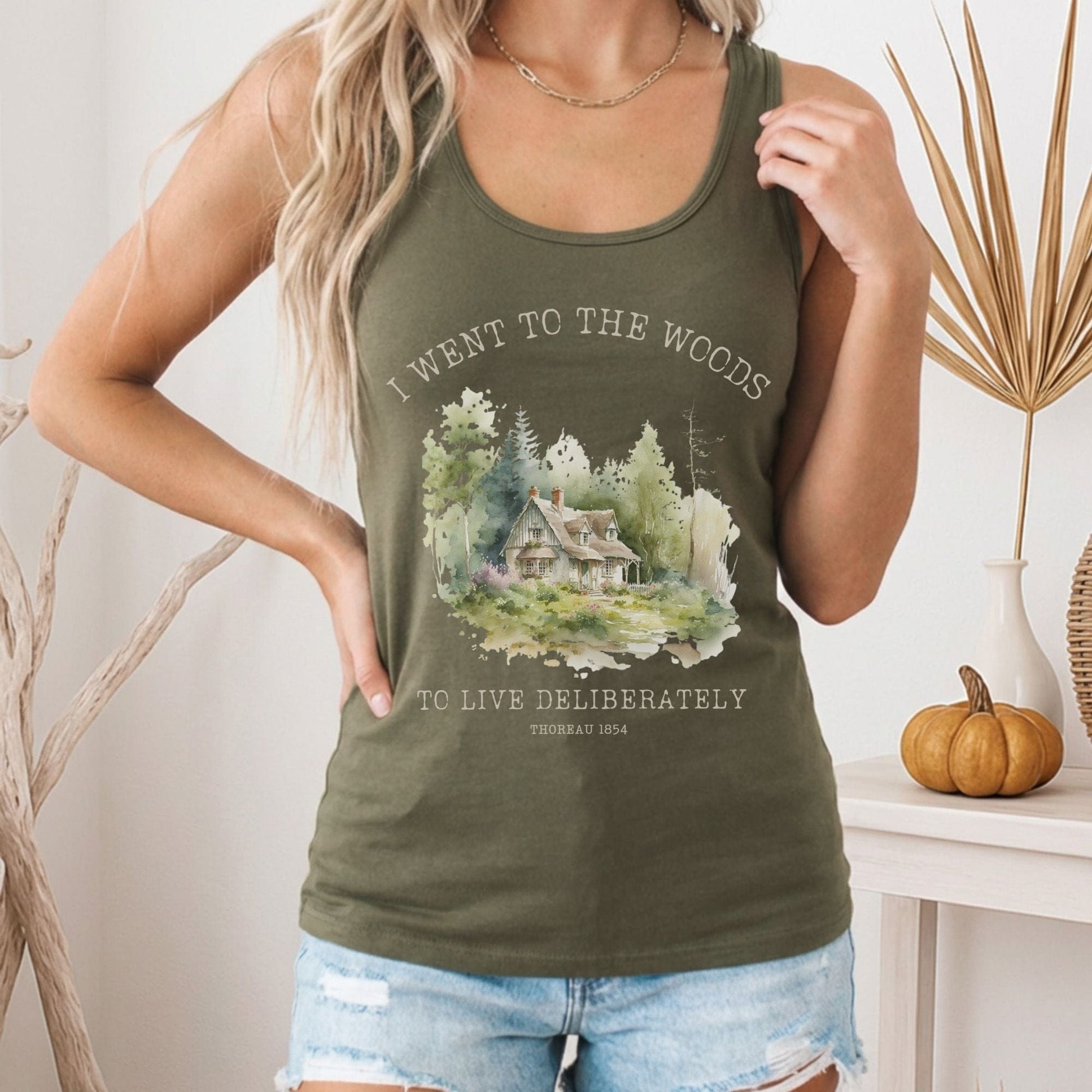 Tank Top I Went To The Woods Thoreau Women's Racerback Lightweight Tank Top The Mystic Eden