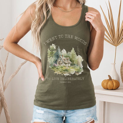 Tank Top I Went To The Woods Thoreau Women's Racerback Lightweight Tank Top The Mystic Eden