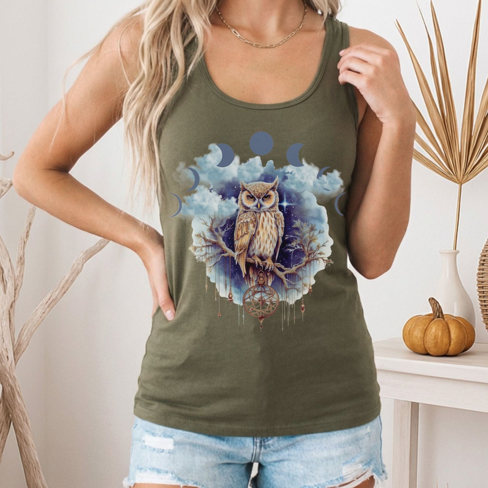 Tank Top Mystical Owl Women's Racerback Tank Top The Mystic Eden