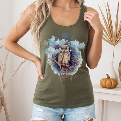 Tank Top Mystical Owl Women's Racerback Tank Top The Mystic Eden