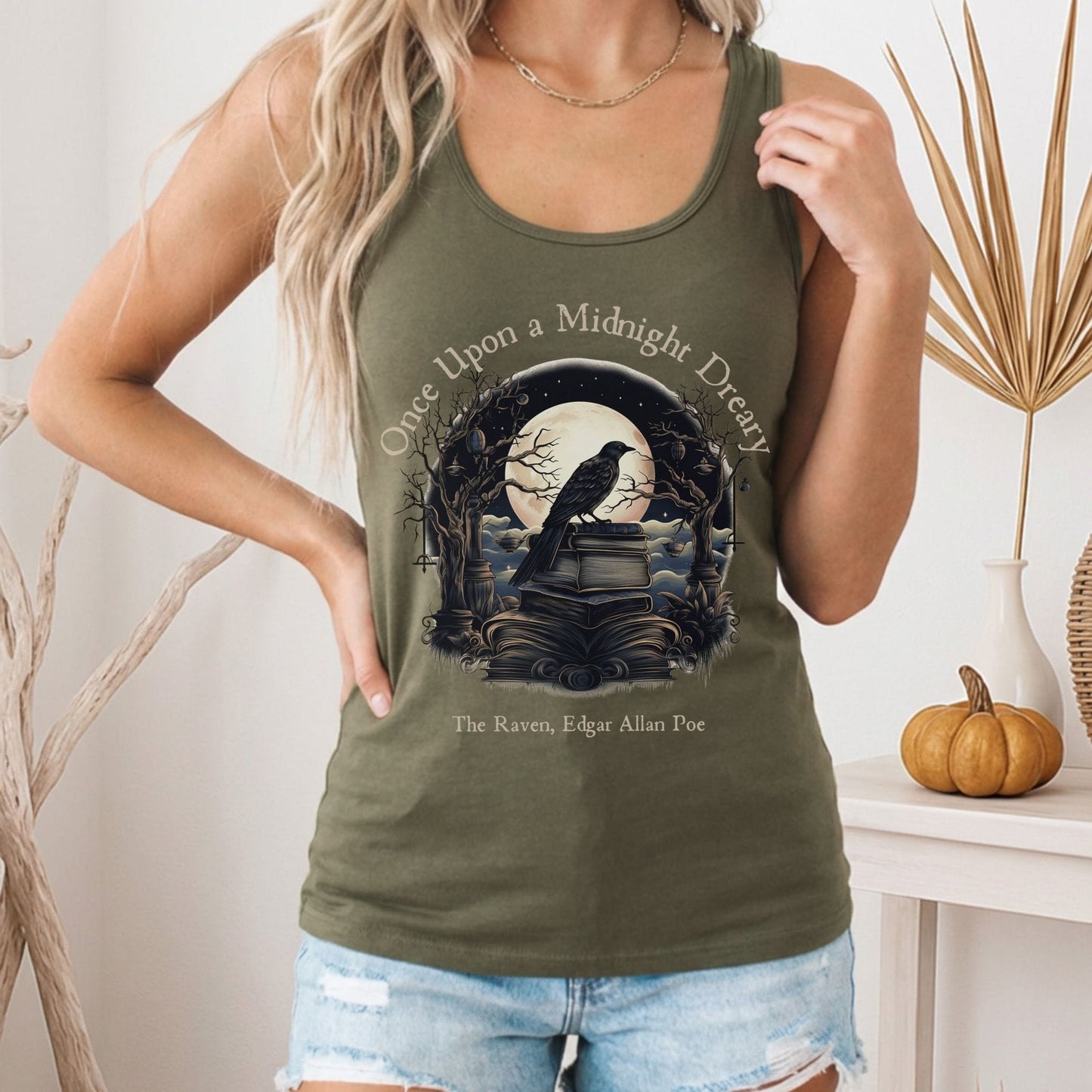 Tank Top Once Upon a Midnight Dreary Poe Women's Racerback Tank Top The Mystic Eden