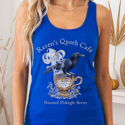 Tank Top Raven Quoth Cafe Haunted Midnight Brews Poe Women's Racerback Tank Top The Mystic Eden