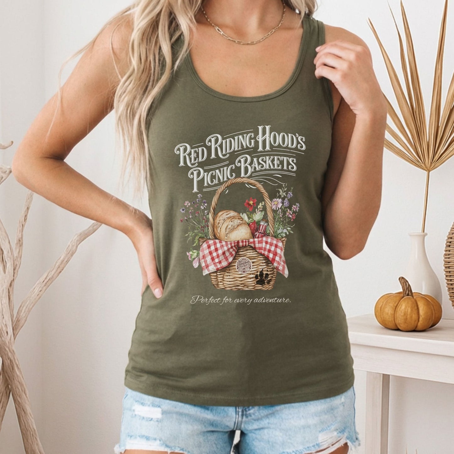 Tank Top Red Riding Hood's Picnic Baskets Women's Racerback Tank Top The Mystic Eden