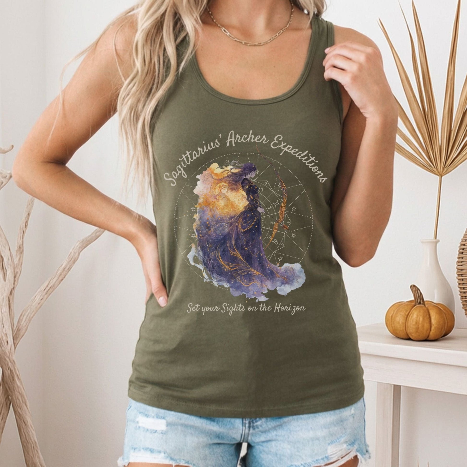 Tank Top Sagittarius' Archer Expeditions Zodiac Women's Racerback Tank Top The Mystic Eden