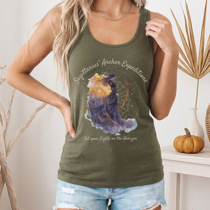 Tank Top Sagittarius' Archer Expeditions Zodiac Women's Racerback Tank Top The Mystic Eden
