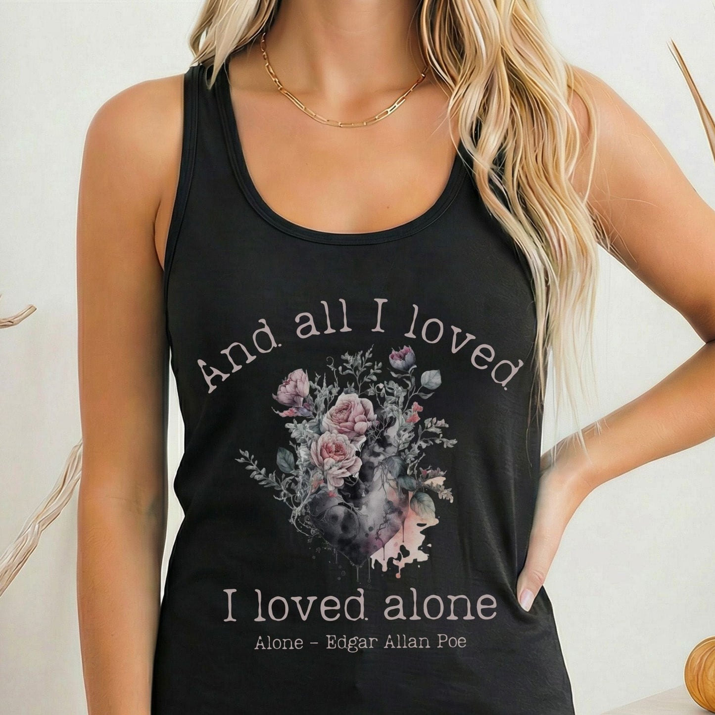 Tank Top Solid Black / XS All I Loved I Loved Alone Poe Women's Racerback Tank Top The Mystic Eden