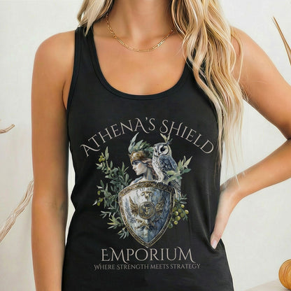 Tank Top Solid Black / XS Athena's Shield Emporium Women's Racerback Tank Top The Mystic Eden