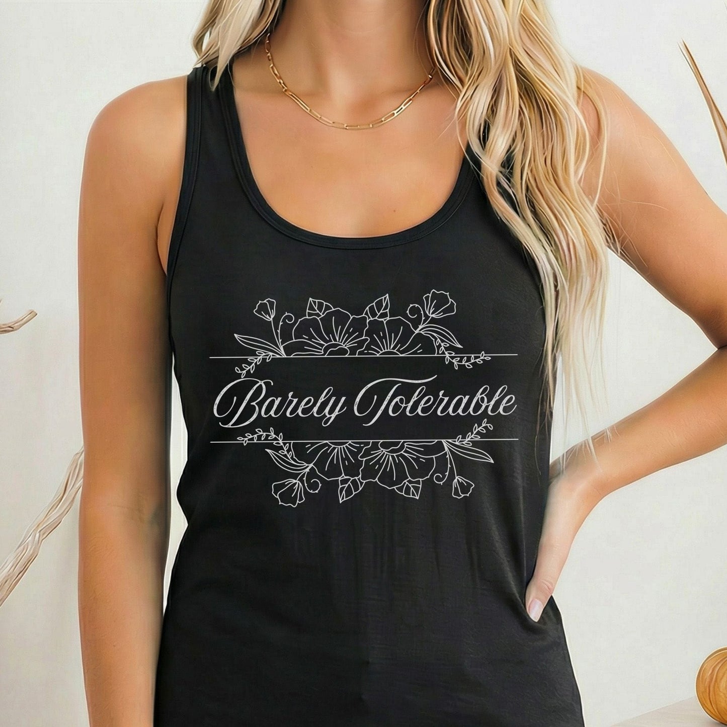 Tank Top Solid Black / XS Barely Tolerable Jane Austen Women's Racerback Tank Top The Mystic Eden