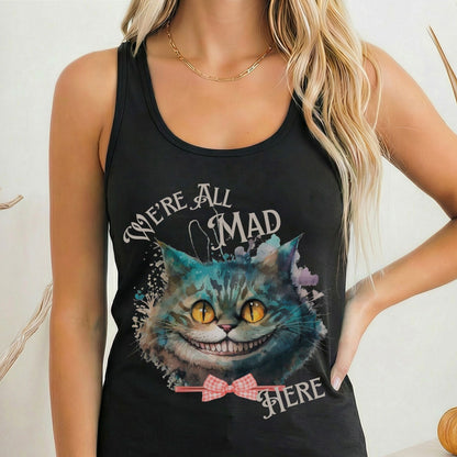 Tank Top Solid Black / XS Cheshire Cat Women's Racerback Tank Top The Mystic Eden