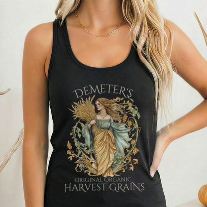 Tank Top Solid Black / XS Demeter's Original Organic Harvest Grains Women's Racerback Tank Top The Mystic Eden