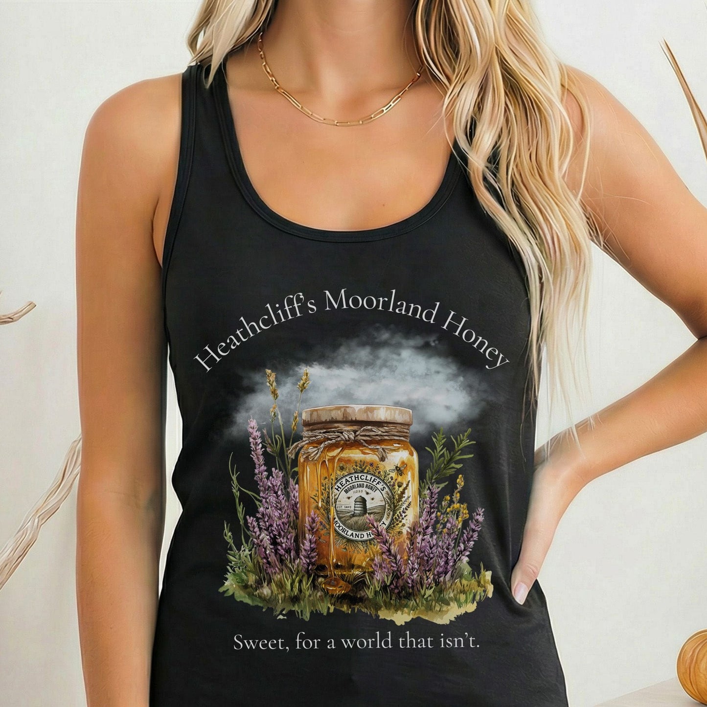 Tank Top Solid Black / XS Heathcliff's Moorland Honey Women's Racerback Tank Top The Mystic Eden