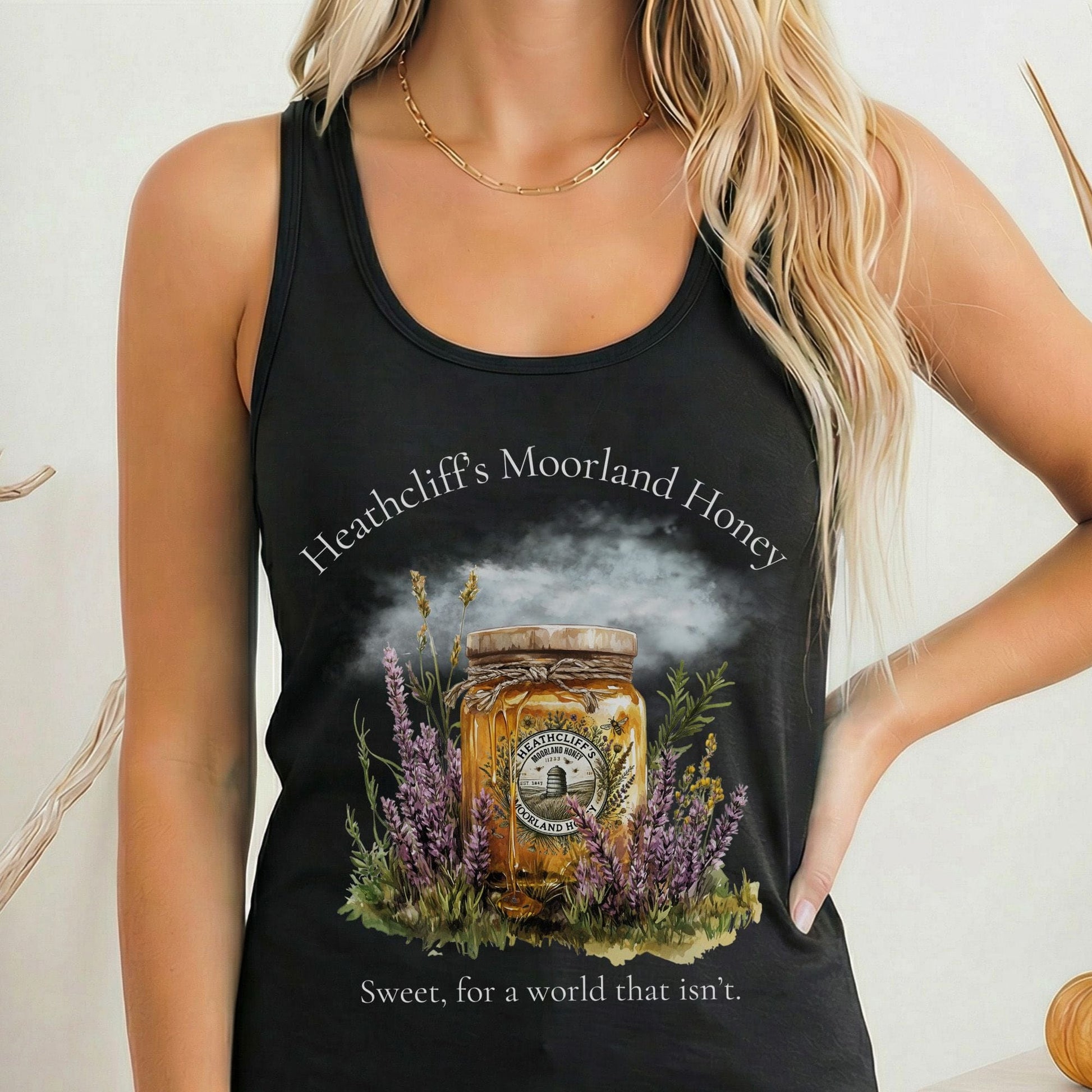 Tank Top Solid Black / XS Heathcliff's Moorland Honey Women's Racerback Tank Top The Mystic Eden