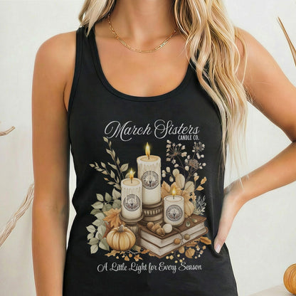 Tank Top Solid Black / XS March Sisters Candle Co Little Women Racerback Women's Tank Top The Mystic Eden