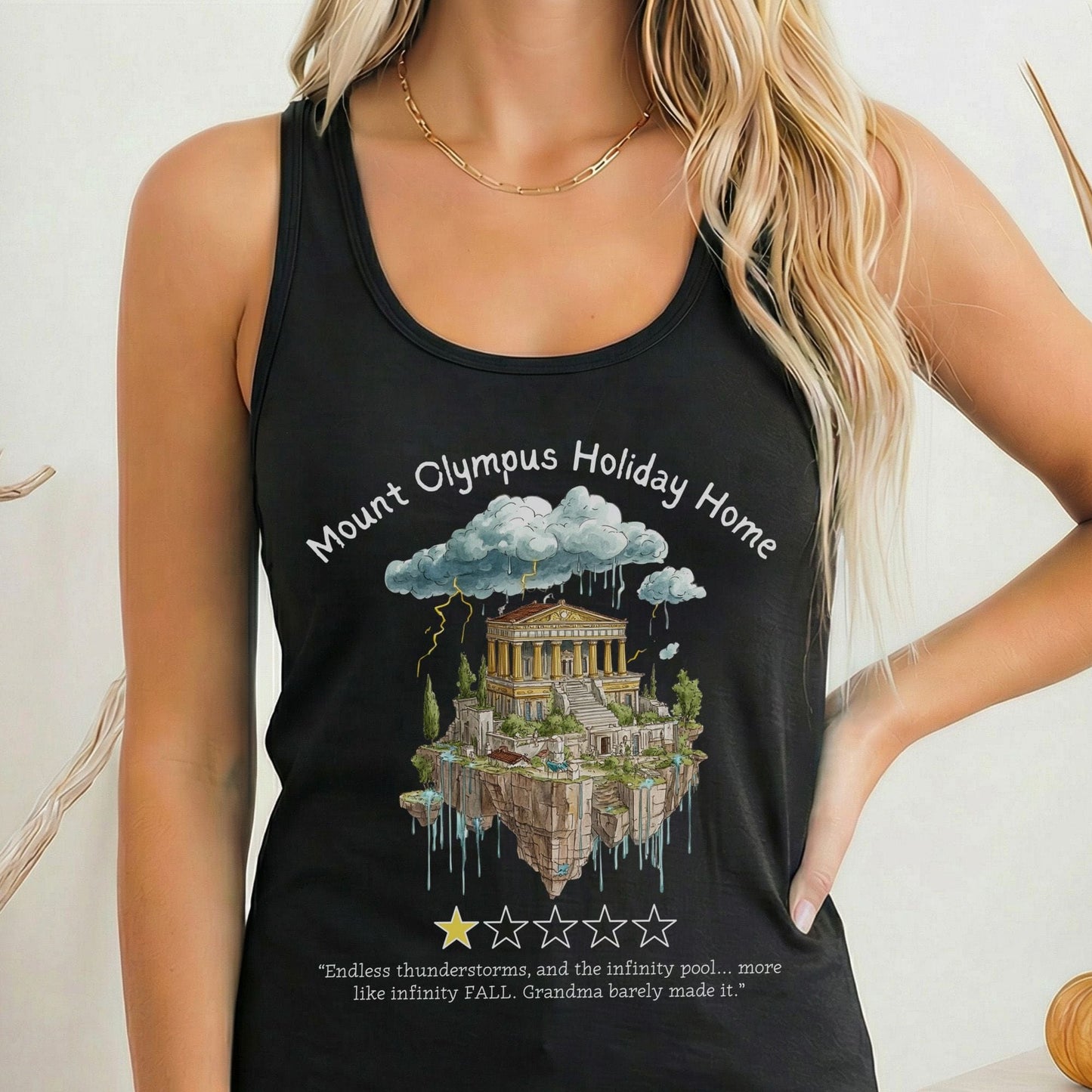 Tank Top Solid Black / XS Mount Olympus Holiday Home Women's Racerback Tank Top The Mystic Eden
