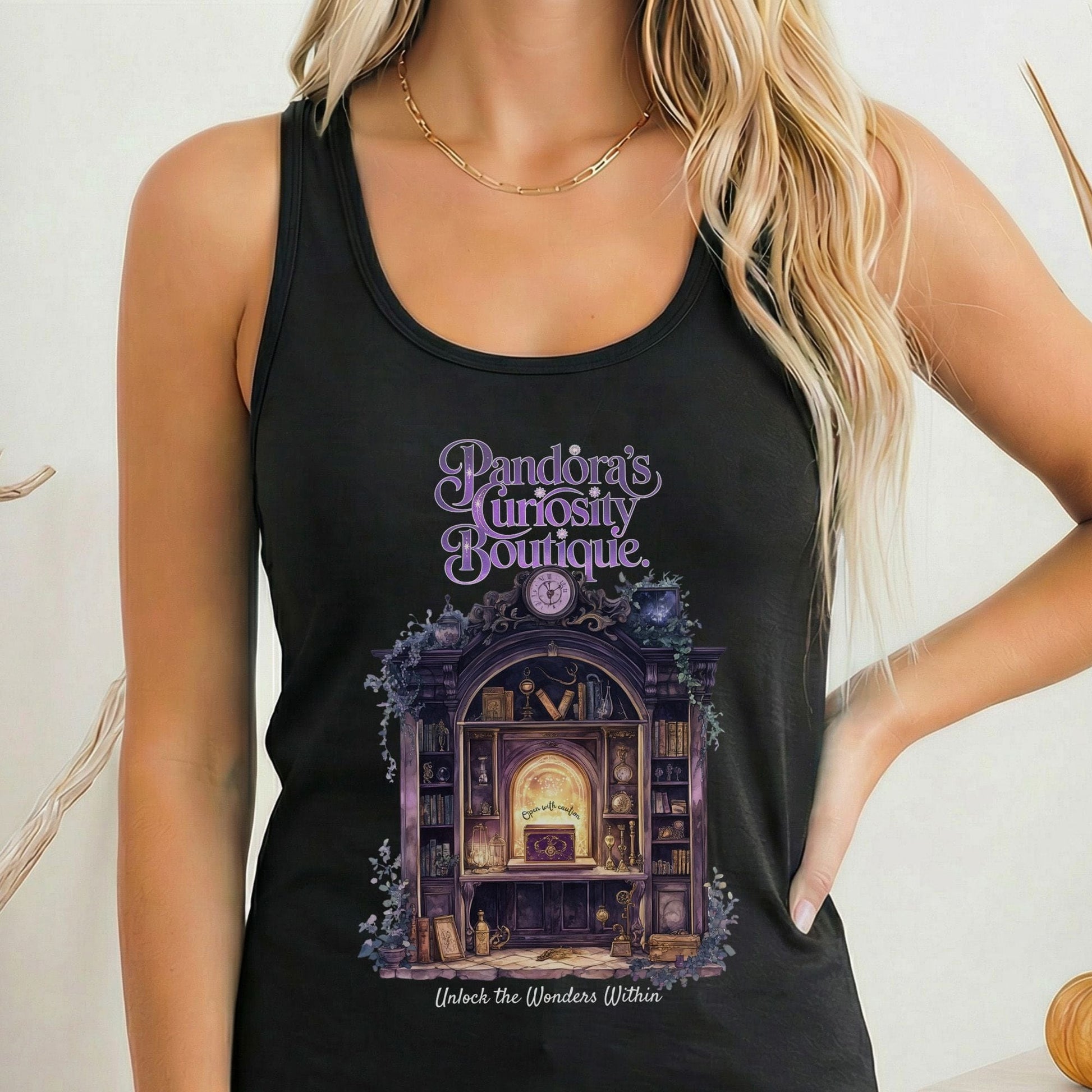 Tank Top Solid Black / XS Pandora's Curiosity Boutique Women's Racerback Tank Top The Mystic Eden