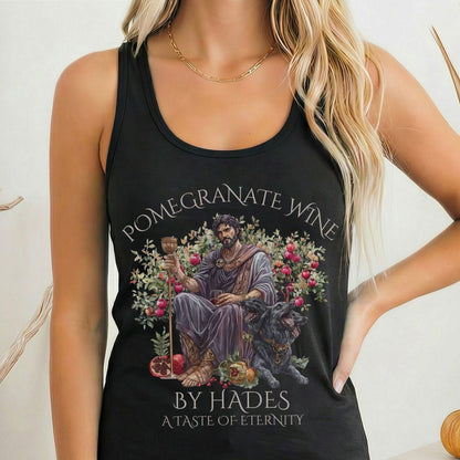 Tank Top Solid Black / XS Pomegranate Wine A Taste of Eternity Mythology Women's Racerback Tank Top The Mystic Eden