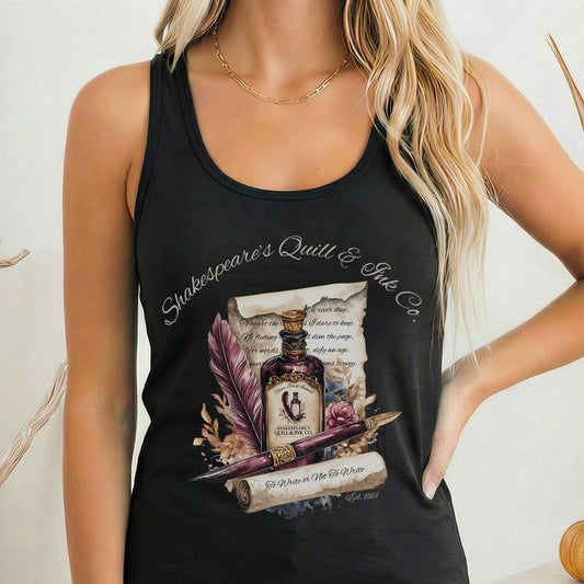 Tank Top Solid Black / XS Shakespeare's Quill & Ink Co. Women's Racerback Tank Top The Mystic Eden