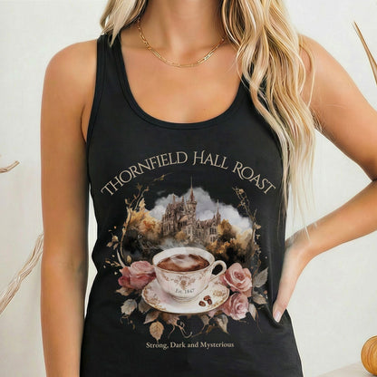Tank Top Solid Black / XS Thornfield Hall Roast Jane Eyre Women's Racerback Tank Top The Mystic Eden