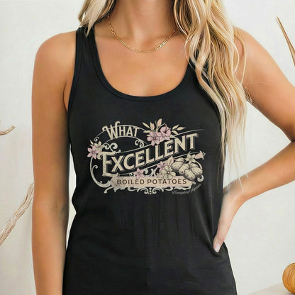Tank Top Solid Black / XS What Excellent Boiled Potatoes Women's Racerback Tank Top The Mystic Eden