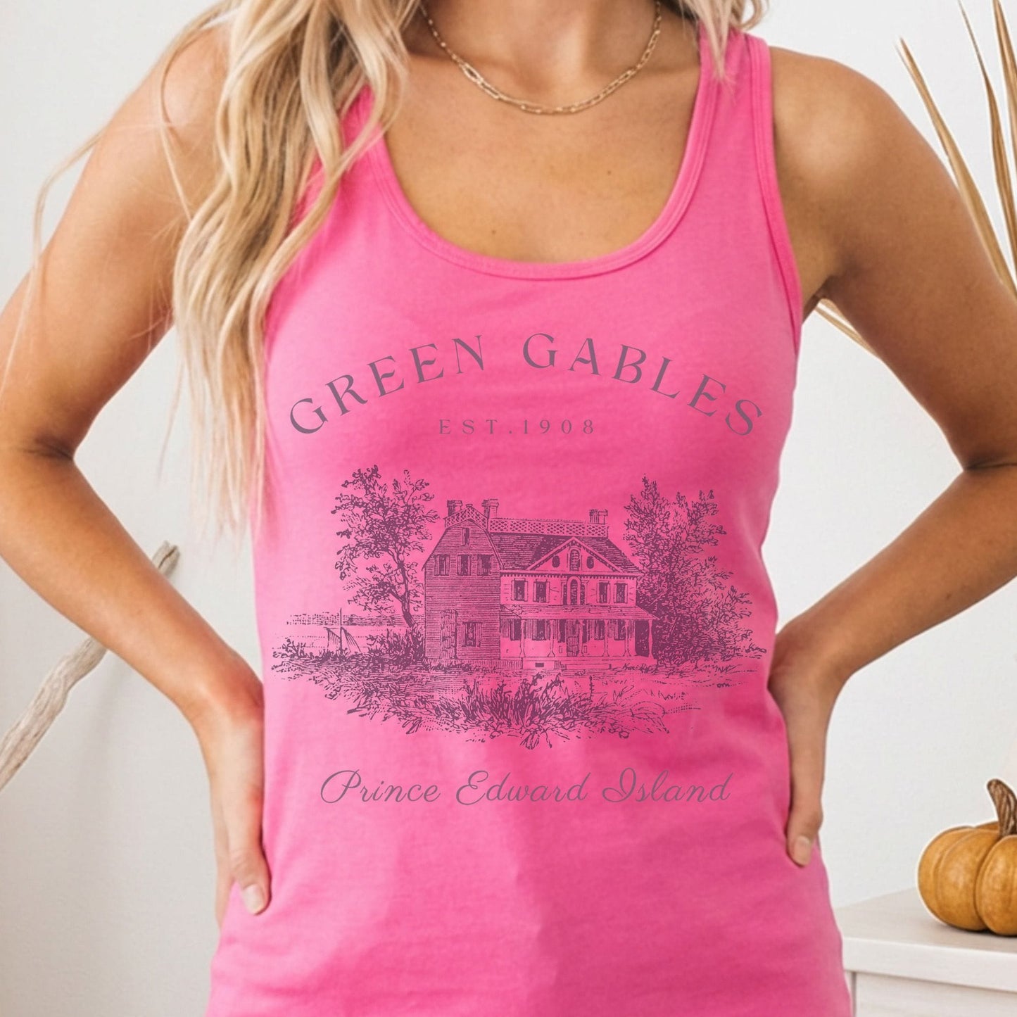 Tank Top Solid Hot Pink / XS Anne of Green Gables Women's Racerback Tank Top The Mystic Eden
