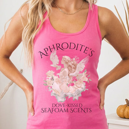 Tank Top Solid Hot Pink / XS Aphrodite's Dove-Kissed Seafoam Scents Women's Racerback Tank Top The Mystic Eden