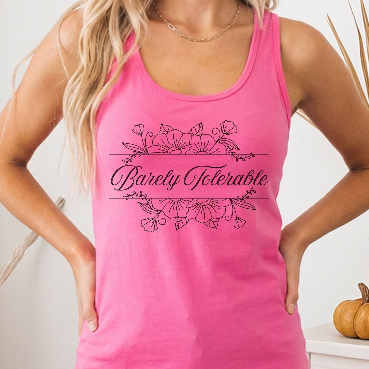 Tank Top Solid Hot Pink / XS Barely Tolerable Jane Austen Women's Racerback Tank Top The Mystic Eden