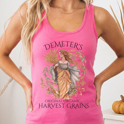 Tank Top Solid Hot Pink / XS Demeter's Original Organic Harvest Grains Women's Racerback Tank Top The Mystic Eden