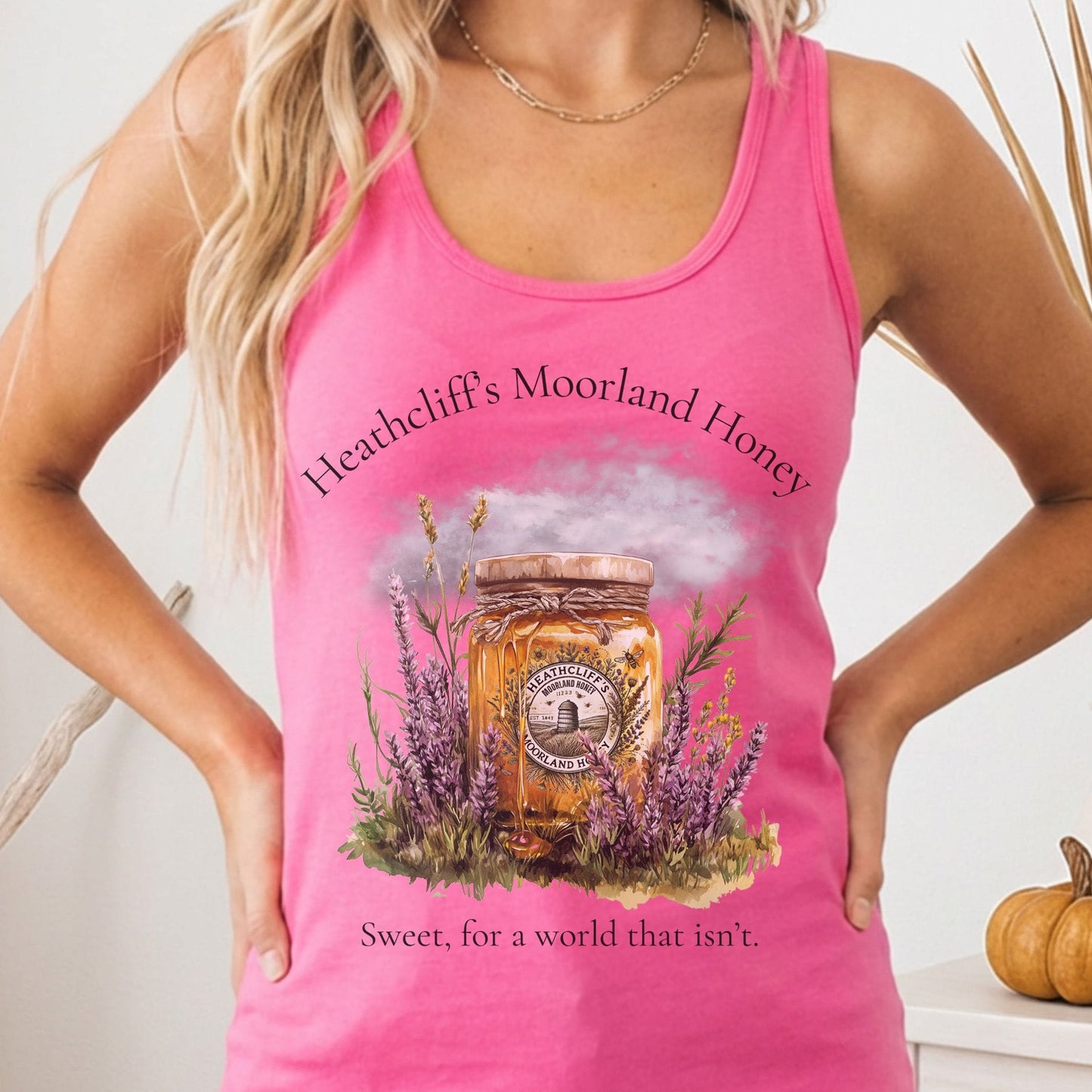 Tank Top Solid Hot Pink / XS Heathcliff's Moorland Honey Women's Racerback Tank Top The Mystic Eden