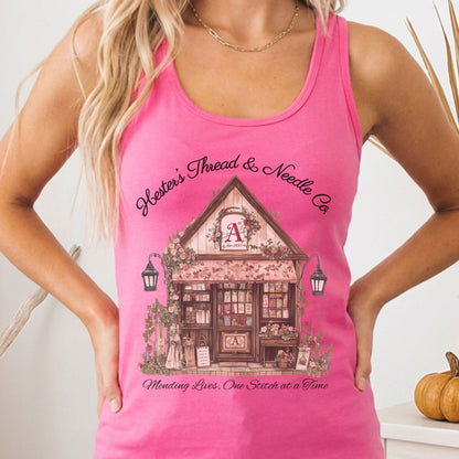 Tank Top Solid Hot Pink / XS Hester's Thread & Needle Co. Scarlet Letter Women's Racerback Tank Top The Mystic Eden