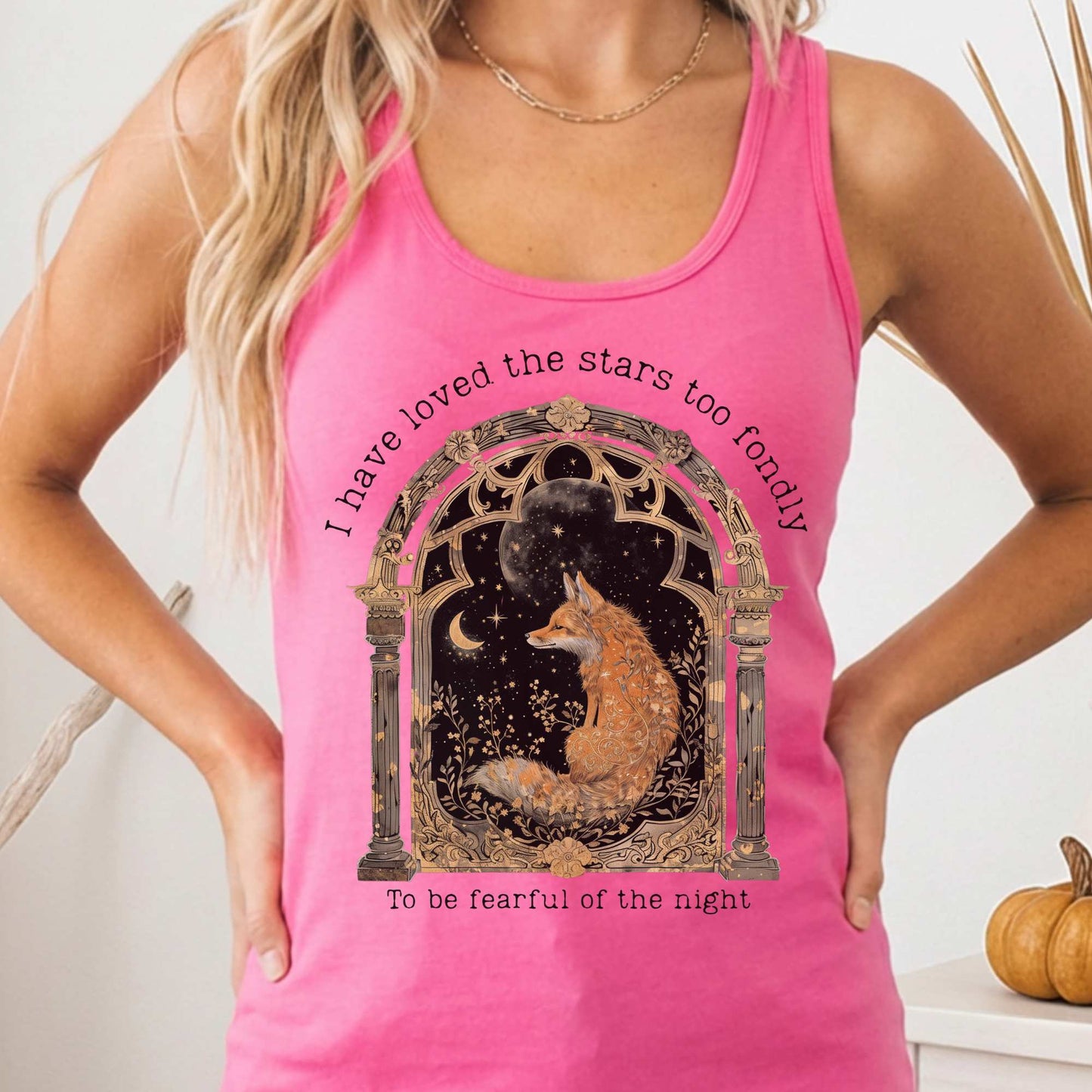 Tank Top Solid Hot Pink / XS I Have Loved the Stars Too Fondly Women's Lightweight Racerback Tank Top The Mystic Eden