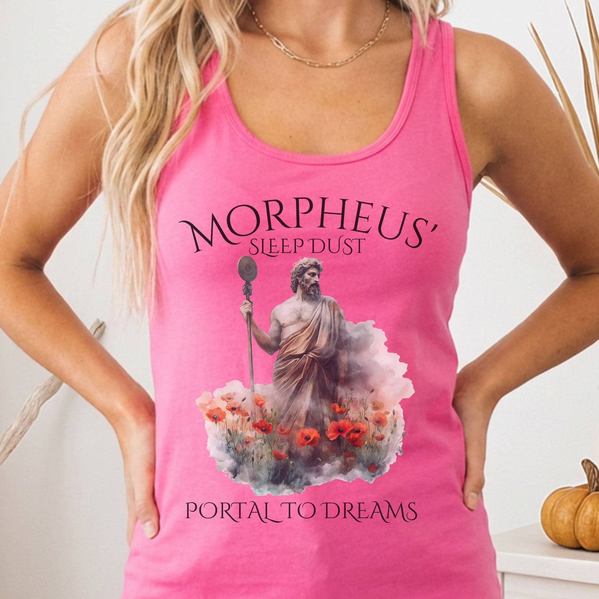 Tank Top Solid Hot Pink / XS Morpheus' Sleep Dust Portal to Dreams Mythology Women's Racerback Tank Top The Mystic Eden