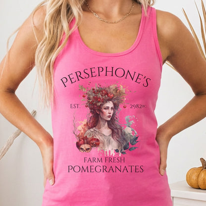 Tank Top Solid Hot Pink / XS Persephone's 2982 BC Greek Mythology Women's Racerback Tank Top The Mystic Eden
