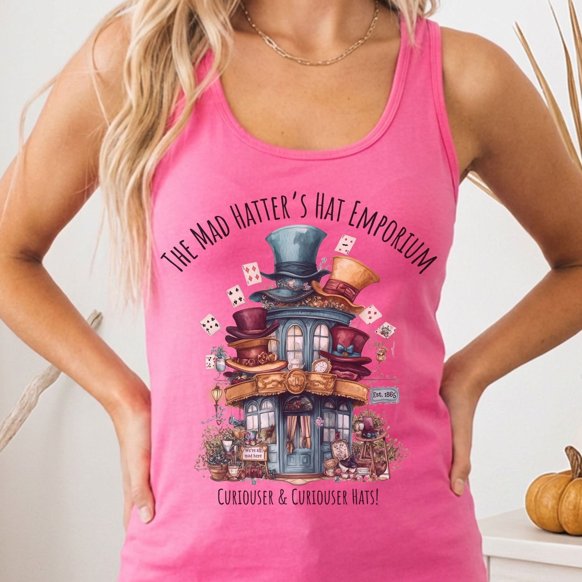 Tank Top Solid Hot Pink / XS The Mad Hatter's Hat Emporium Women's Racerback Tank Top The Mystic Eden