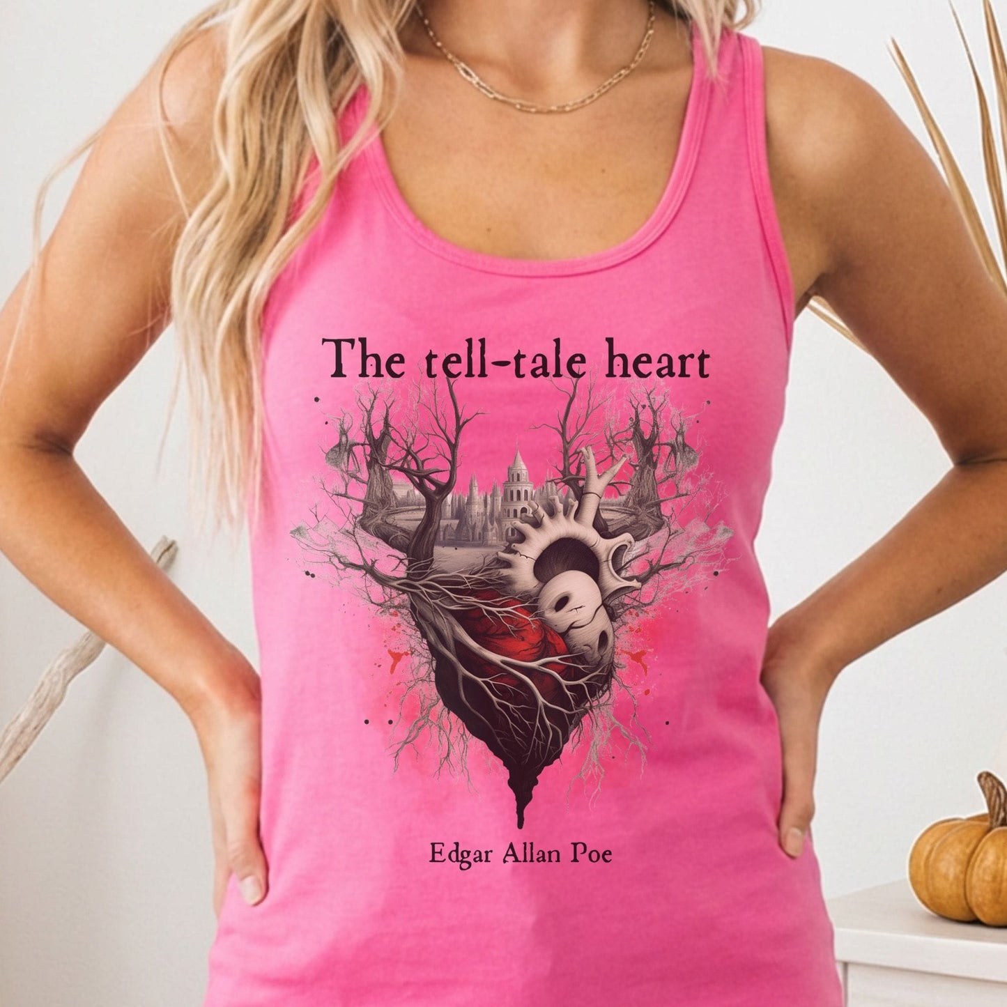 Tank Top Solid Hot Pink / XS The Tell Tale Heart Poe Women's Racerback Tank Top The Mystic Eden
