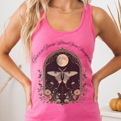 Tank Top Solid Hot Pink / XS There is no Beauty Without Some Strangeness Poe Women's Racerback Tank Top The Mystic Eden