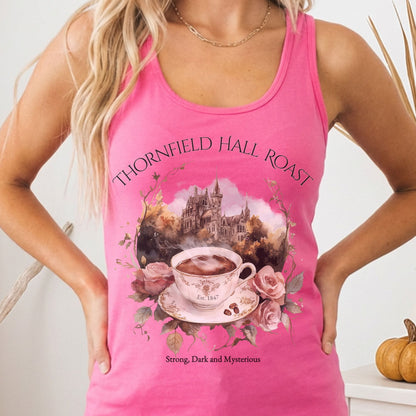 Tank Top Solid Hot Pink / XS Thornfield Hall Roast Jane Eyre Women's Racerback Tank Top The Mystic Eden